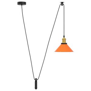 vidaXL pendellampe h&oslash;jdejusterbar E27 &Oslash; 22 cm metal glans orange