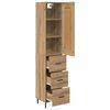 vidaXL Highboard Artisan Egetr&aelig; 34,5 x 34 x 180 cm Konstrueret tr&aelig;
