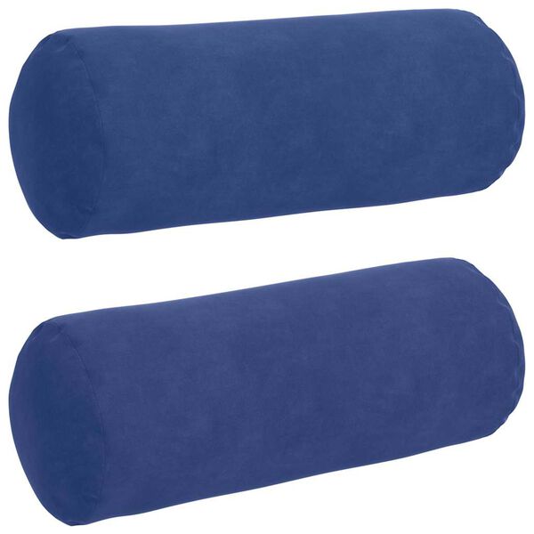 vidaXL Bolsterpuder 2 pcs Politi bl&aring; &Oslash; 15 x 40 cm Velourstof