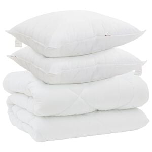 vidaXL Vinter dyne med pude 3 stk. Hvid Microfiber