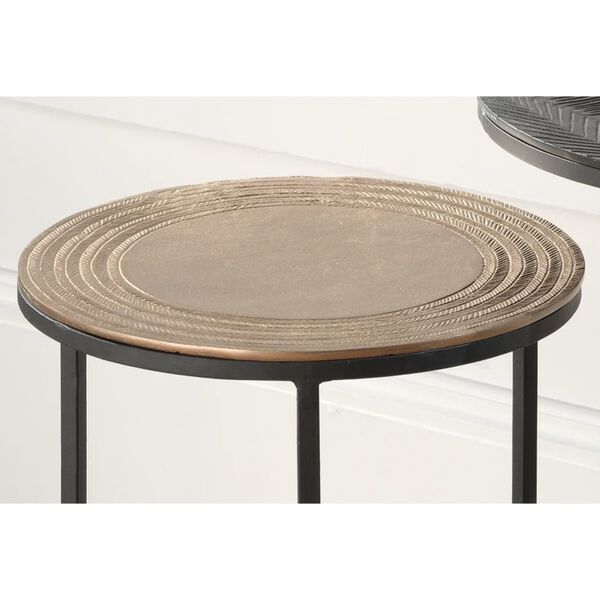 Rousseau sideborde 2 stk. Ronda metal sort og guldfarvet