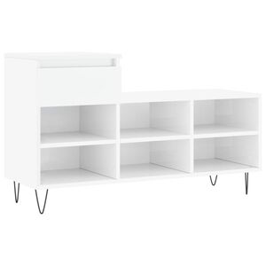 vidaXL skoreol 102x36x60 cm konstrueret tr&aelig; hvid h&oslash;jglans