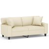 vidaXL 2-personers sofa med pyntepuder 140 cm kunstl&aelig;der cremefarvet