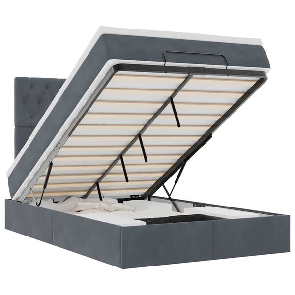 vidaXL osmannisk sengeramme med madrasser 120x200 cm fløjl mørkegrå