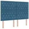 vidaXL LED Box Spring Bed med madras M&oslash;rk bl&aring; 140 x 200 cm Fl&oslash;jl
