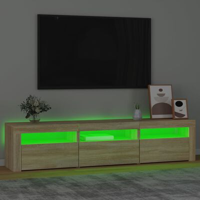 vidaXL tv-bord med LED-lys 180x35x40 cm sonoma-eg