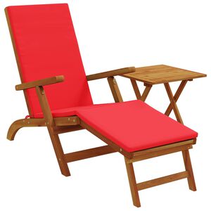 vidaXL Reclinerende og foldbar liggestol 2 stk. Massivt Akacietr&aelig; R&oslash;d