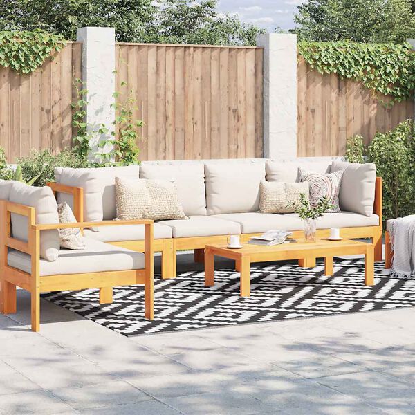 vidaXL udendørstæppe ARAKIL 190x290 cm PP hvid og sort