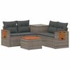 vidaXL Sofa S&aelig;t 6 stk. Gr&aring; og M&oslash;rkegr&aring; Poly Rattan og St&aring;l