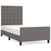 vidaXL sengeramme med sengegavl 80x200 cm kunstl&aelig;der gr&aring;