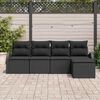 vidaXL Sofa S&aelig;t med pude med opbevaring 5 pcs Sort polyrattan