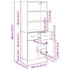 vidaXL Highboard med skuffe Sort eg 69,5 x 34 x 180 cm Konstrueret tr&aelig;
