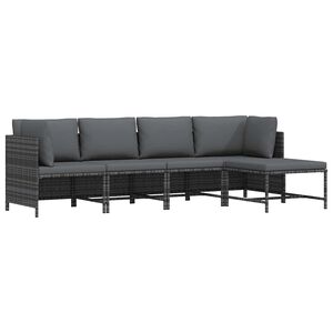 vidaXL lounges&aelig;t til haven 4 dele med hynder polyrattan gr&aring;