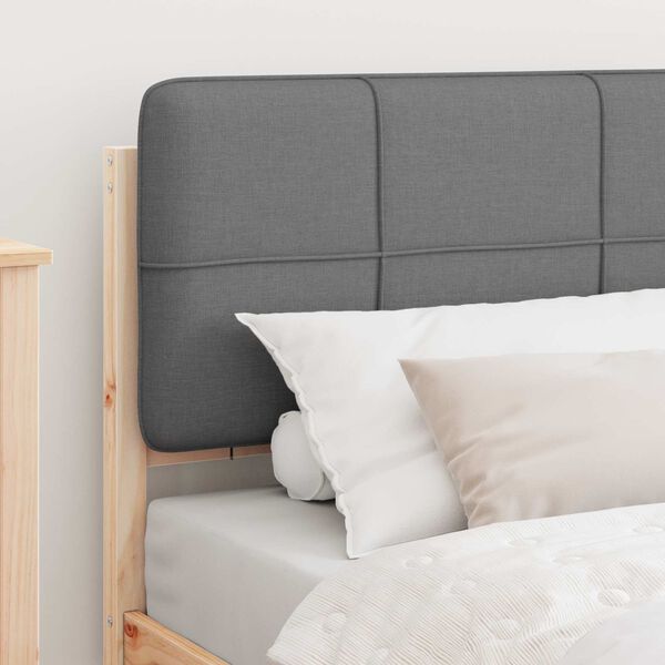 vidaXL Sengestel med Polstret Hovedgavl Lysegr&aring; 100 x 200 cm