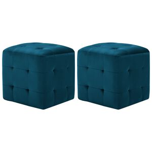 vidaXL puf 2 stk. 30 x 30 x 30 cm fl&oslash;jlsstof bl&aring;