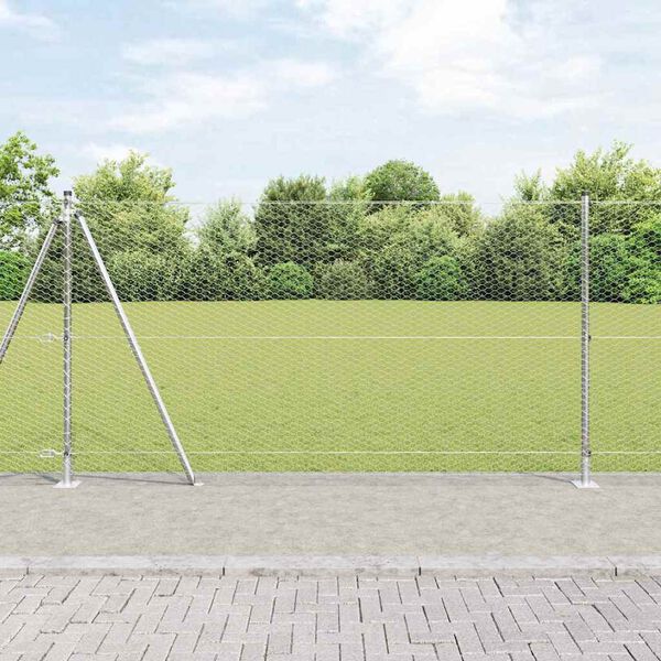 vidaXL Hegnsp&aelig;l S&oslash;lv 25 x 1,2 m (25 mm mesh) St&aring;l