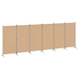 vidaXL 6-Paneler Rumdeler Beige 520 x 180 cm Stof