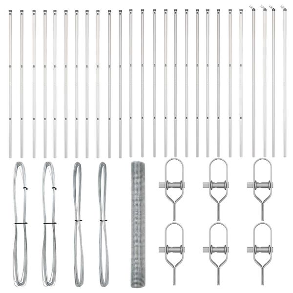 vidaXL Hegnsp&aelig;l S&oslash;lv 50 x 1,2 m (19 x 19 mm net) St&aring;l