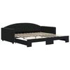 vidaXL daybed med udtr&aelig;k 100x200 cm velour sort