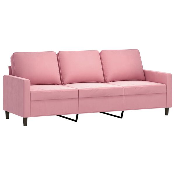 vidaXL 3-personers sofa med fodskammel 180 cm velour lyser&oslash;d