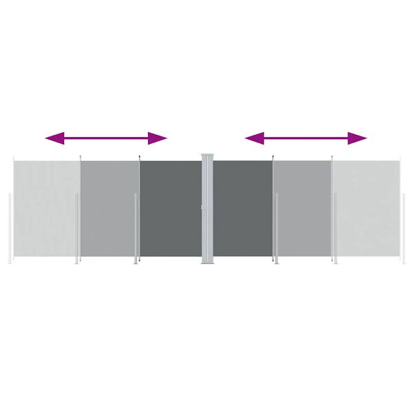 vidaXL sammenrullelig sidemarkise 180x600 cm antracitgrå