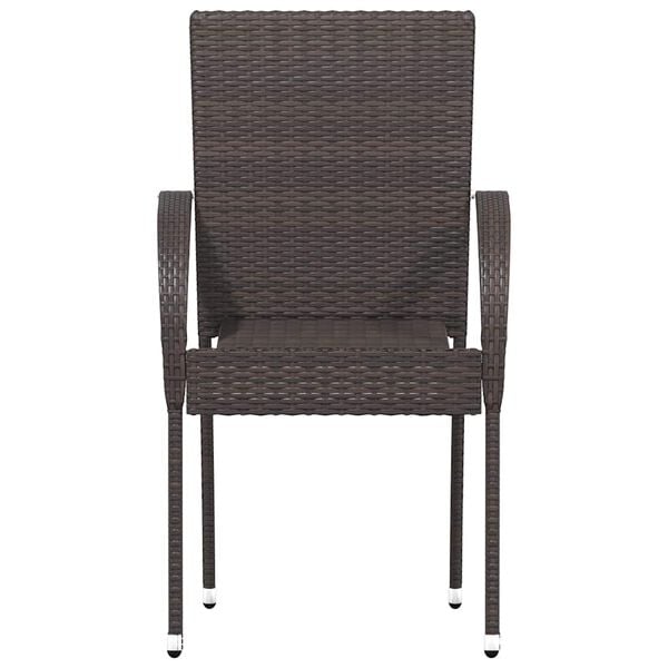 vidaXL havestole 2 stk. stabelbare polyrattan brun