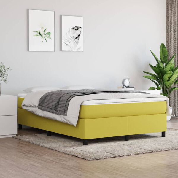vidaXL Boxspring sengeramme Gr&oslash;n 140x190 cm Stof