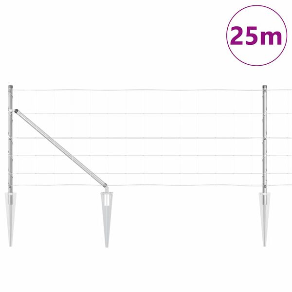 vidaXL Hegnsp&aelig;l Galvaniseret 25 x 0,8 m St&aring;l