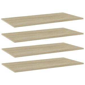 vidaXL boghylder 4 stk. 80x20x1,5 cm konstrueret tr&aelig; sonoma-eg