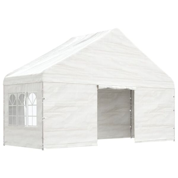 vidaXL pavillon med tag 5,88x2,23x3,75 m polyethylen hvid