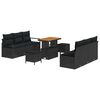 vidaXL Havesofa S&aelig;t 9 stk. Sort polyrattan