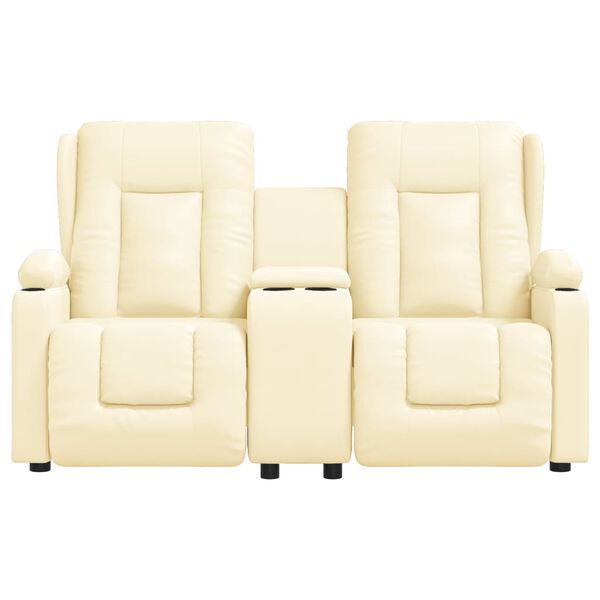 vidaXL 2-personers massagestol med kopholdere kunstlæder cremefarvet