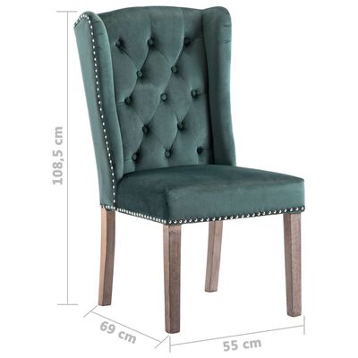 vidaXL spisebordsstole 6 stk. velour mørkegrøn