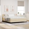 vidaXL Boxmadras med topmadras med madras Creme 180 x 200 cm Stof