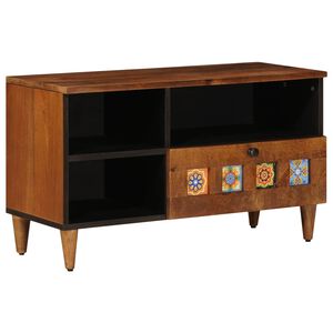 vidaXL TV-skab med skuffe Valn&oslash;d 80 x 33 x 46 cm Massivt mangotr&aelig;