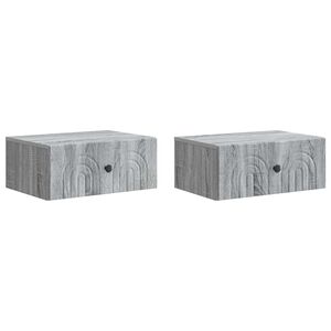 vidaXL V&aelig;gh&aelig;ngt Natbord 2 pcs Gr&aring; sonoma-eg 49 x 34,5 x 20 cm