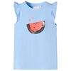 T-shirt til b&oslash;rn str. 128 med fl&aelig;ser lysebl&aring;