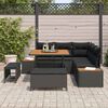 vidaXL Havesofa S&aelig;t 8 pcs Sort polyrattan