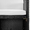 vidaXL udendørs spisebordssæt 9 dele med hynder polyrattan sort