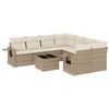 vidaXL sofas&aelig;t til haven 9 dele med hynder polyrattan beige