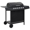 vidaXL gasgrill med 6 madlavningszoner st&aring;l sort