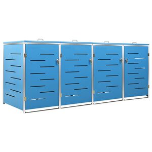 vidaXL firedobbelt skraldespandsskjuler 276,5x77,5x115 rustfrit st&aring;l