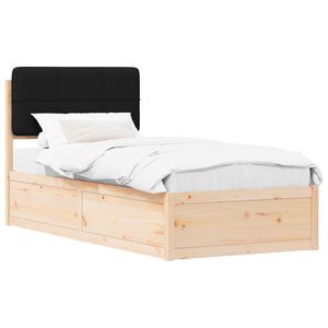 vidaXL Sengestel med Polstret Hovedgavl Sort 100 x 200 cm