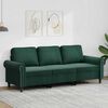 vidaXL 3-personers sofa 180 cm fl&oslash;jl m&oslash;rkegr&oslash;n