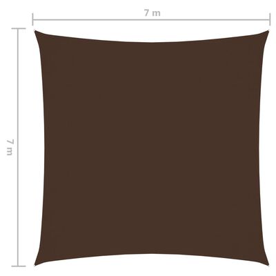 vidaXL solsejl 7x7 m oxfordstof firkantet brun