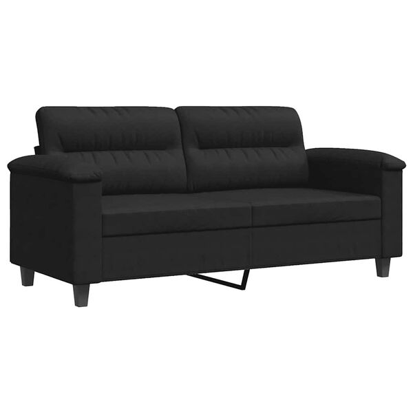 vidaXL 2-personers sofa 140 cm mikrofiberstof sort
