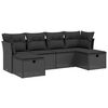 vidaXL sofas&aelig;t til haven 6 dele med hynder polyrattan sort