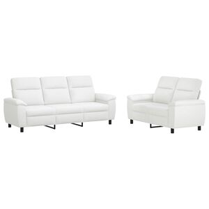 vidaXL Sofa S&aelig;t 2 pcs Hvid Stof