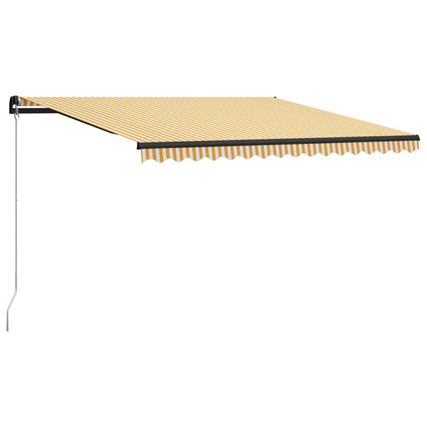 vidaXL markise m. LED-lys 400x300 cm manuel betjening gul og hvid