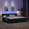 vidaXL LED Box Spring Bed med madras med LED Sort 200 x 200 cm Stof